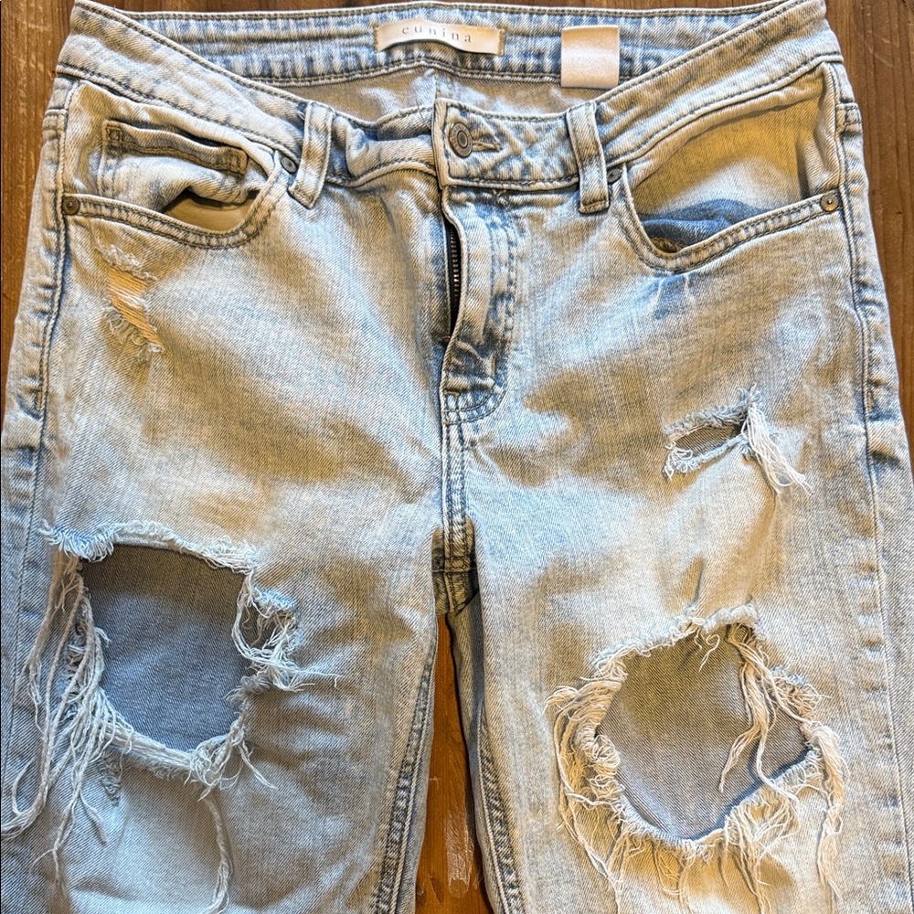 Eunina Light Blue Distressed Boyfriend Jeans